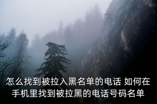 電話名單，電話設(shè)黑名單怎么設(shè)置