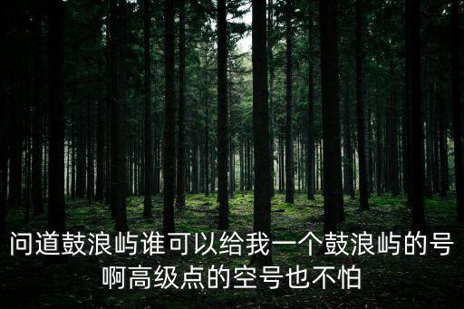 問道鼓浪嶼誰可以給我一個鼓浪嶼的號啊高級點的空號也不怕