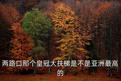 兩路口那個皇冠大扶梯是不是亞洲最高的