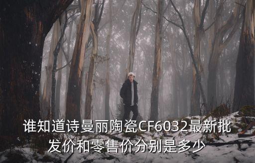 誰知道詩曼麗陶瓷CF6032最新批發價和零售價分別是多少