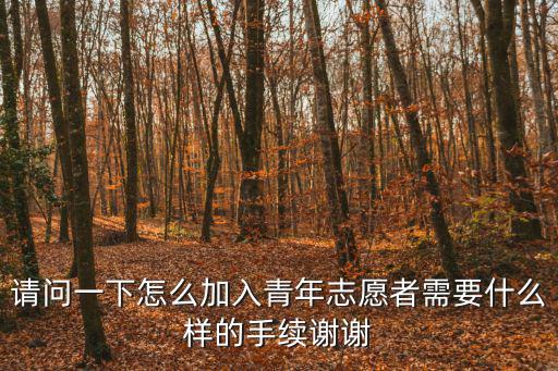 請問一下怎么加入青年志愿者需要什么樣的手續謝謝