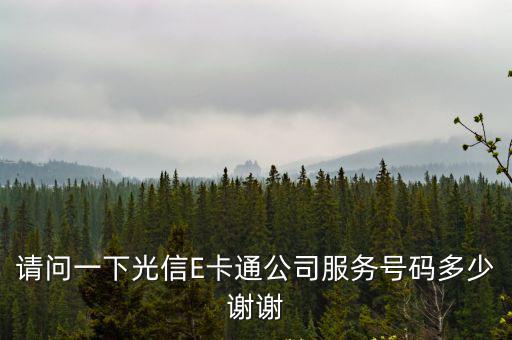 請問一下光信E卡通公司服務號碼多少謝謝