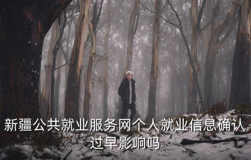 新疆公共就業(yè)服務網(wǎng)個人就業(yè)信息確認過早影響嗎