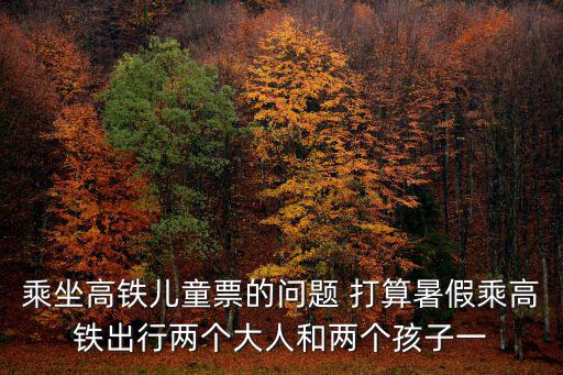 乘坐高鐵兒童票的問題 打算暑假乘高鐵出行兩個大人和兩個孩子一