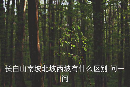 長白山南坡北坡西坡有什么區(qū)別 問一問