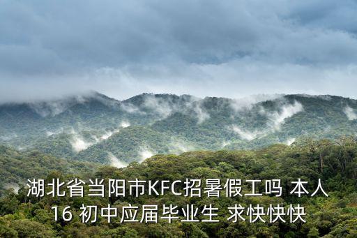 當(dāng)陽招聘，湖北省當(dāng)陽市KFC招暑假工嗎 本人16 初中應(yīng)屆畢業(yè)生 求快快快