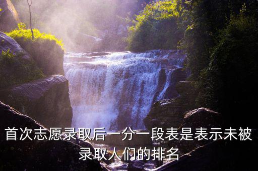 首次志愿錄取后一分一段表是表示未被錄取人們的排名
