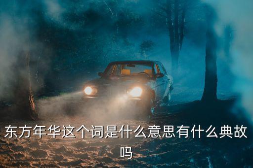 東方年華這個詞是什么意思有什么典故嗎