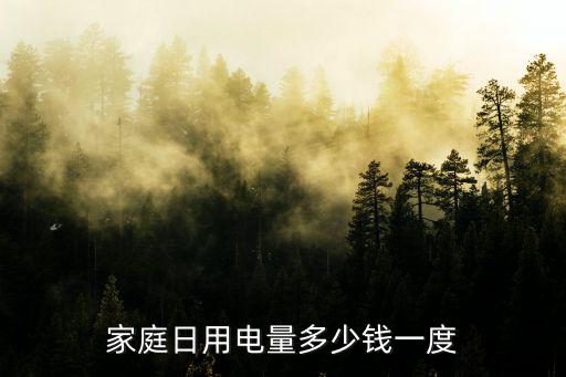 家庭日用電量多少錢一度