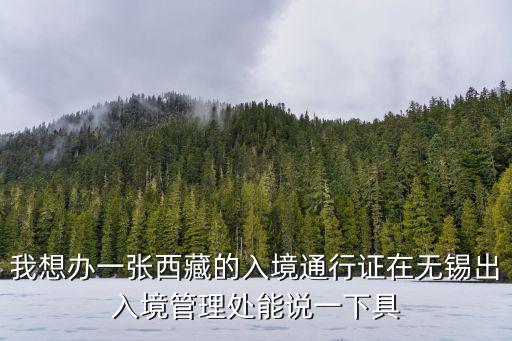 我想辦一張西藏的入境通行證在無錫出入境管理處能說一下具