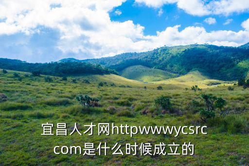 宜昌人才網httpwwwycsrccom是什么時候成立的