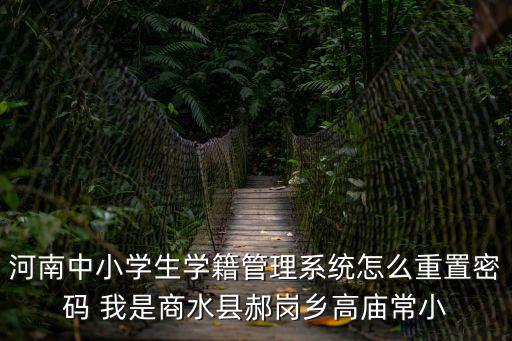河南中小學生學籍管理系統怎么重置密碼 我是商水縣郝崗鄉高廟常小