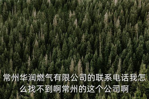 常州華潤燃氣有限公司的聯系電話我怎么找不到啊常州的這個公司啊