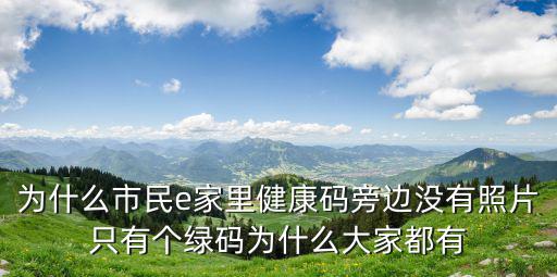 為什么市民e家里健康碼旁邊沒有照片只有個(gè)綠碼為什么大家都有
