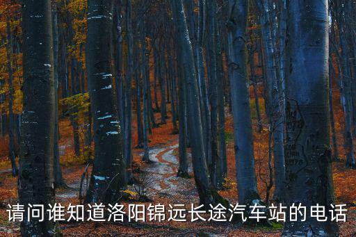請問誰知道洛陽錦遠長途汽車站的電話