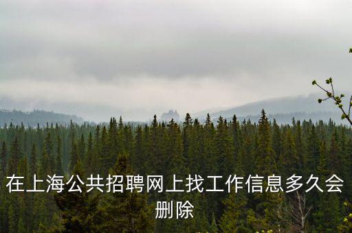 在上海公共招聘網上找工作信息多久會刪除