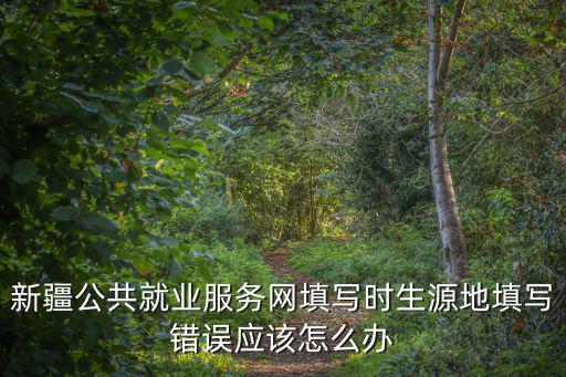 新疆公共就業服務網，新疆公共就業服務網填寫時生源地填寫錯誤應該怎么辦