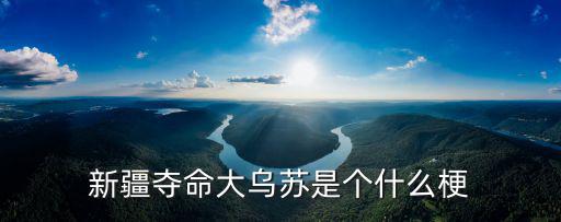 新疆奪命大烏蘇是個(gè)什么梗