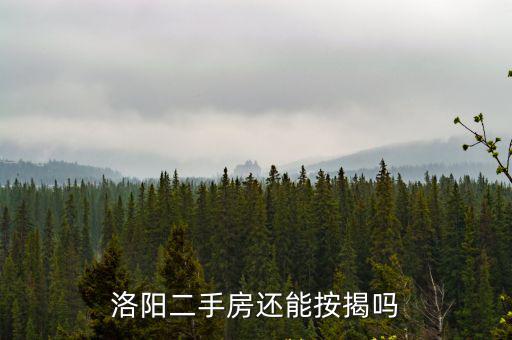 洛陽二手房還能按揭嗎