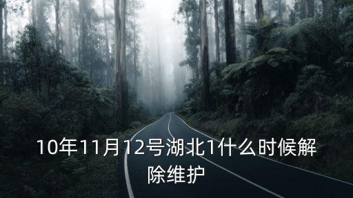 10年11月12號湖北1什么時候解除維護