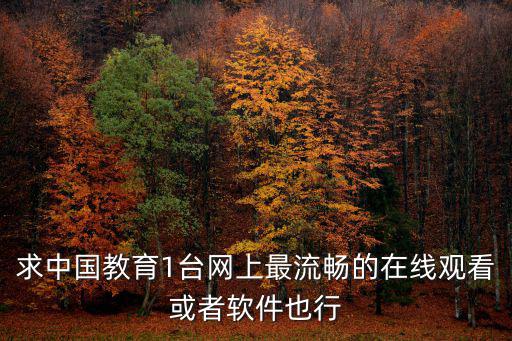 求中國教育1臺網上最流暢的在線觀看或者軟件也行