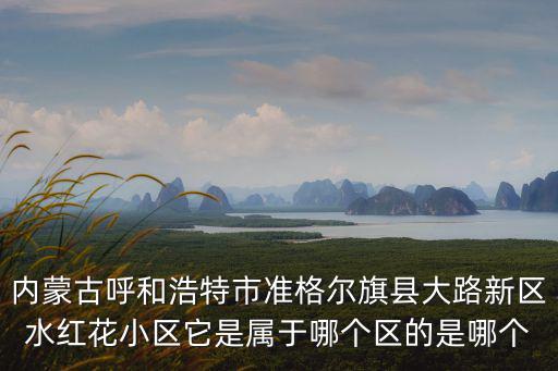 內蒙古呼和浩特市準格爾旗縣大路新區水紅花小區它是屬于哪個區的是哪個