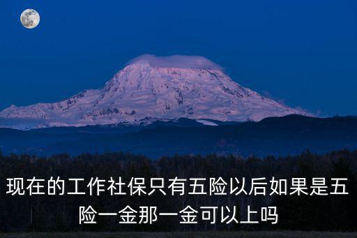 現(xiàn)在的工作社保只有五險(xiǎn)以后如果是五險(xiǎn)一金那一金可以上嗎