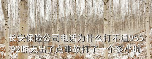長安保險公司電話為什么打不通95592昨天出了點事故打了一個多小時