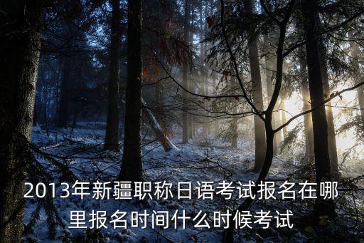 2013年新疆職稱日語考試報名在哪里報名時間什么時候考試