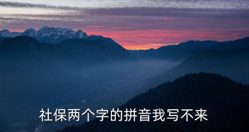 社保兩個(gè)字的拼音我寫(xiě)不來(lái)
