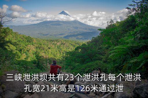 三峽泄洪壩共有23個泄洪孔每個泄洪孔寬21米高是126米通過泄