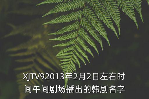 XJTV92013年2月2日左右時(shí)間午間劇場(chǎng)播出的韓劇名字