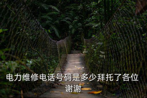 電力維修電話號碼是多少拜托了各位 謝謝