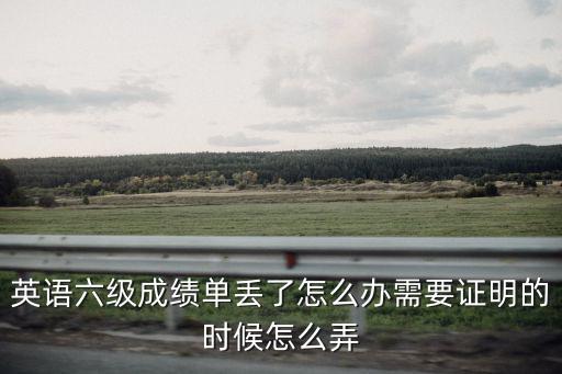 英語六級成績單丟了怎么辦需要證明的時候怎么弄