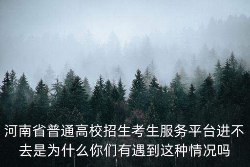 河南省普通高校招生考試服務平臺，河南自考考生服務平臺怎么登不上