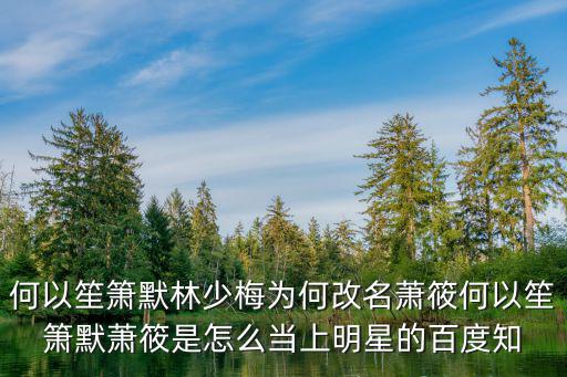 何以笙簫默林少梅為何改名蕭筱何以笙簫默蕭筱是怎么當上明星的百度知