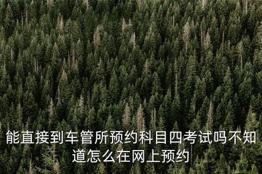 能直接到車管所預約科目四考試嗎不知道怎么在網上預約