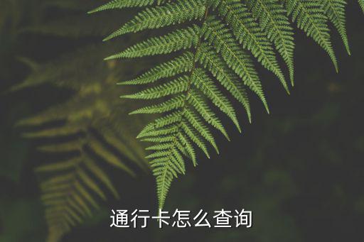 通行卡怎么查詢