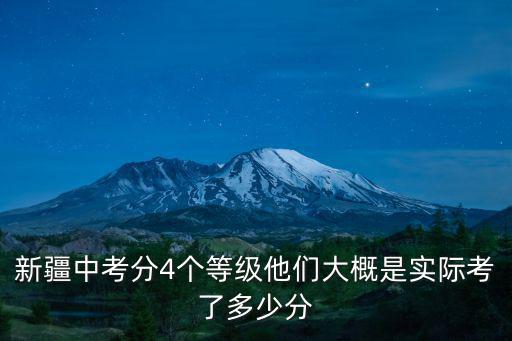 新疆中考分4個等級他們大概是實際考了多少分