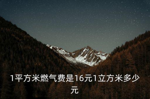 1平方米燃?xì)赓M(fèi)是16元1立方米多少元