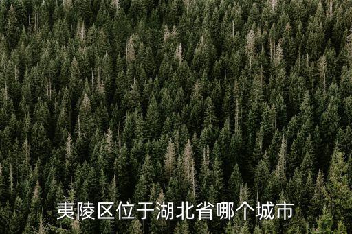 夷陵區位于湖北省哪個城市