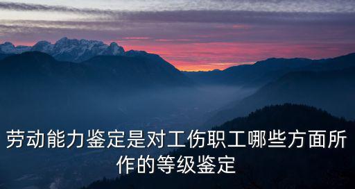 勞動能力鑒定是對工傷職工哪些方面所作的等級鑒定
