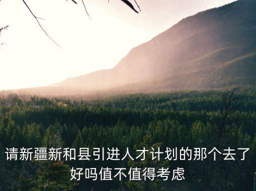 請新疆新和縣引進人才計劃的那個去了好嗎值不值得考慮