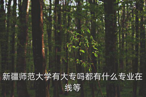 新疆師范大學(xué)有大專嗎都有什么專業(yè)在線等