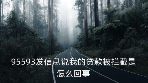 95593發信息說我的貸款被攔截是怎么回事