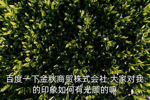 百度一下金秋商貿株式會社 大家對我的印象如何有光顧的嘛