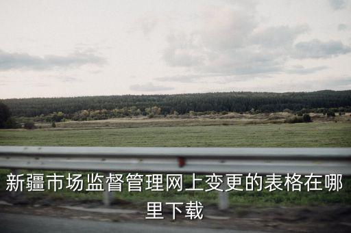 新疆市場監督管理網上變更的表格在哪里下載
