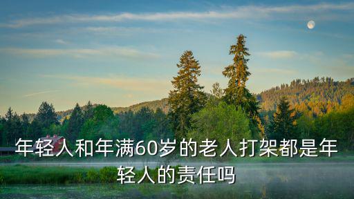 年輕人和年滿60歲的老人打架都是年輕人的責任嗎