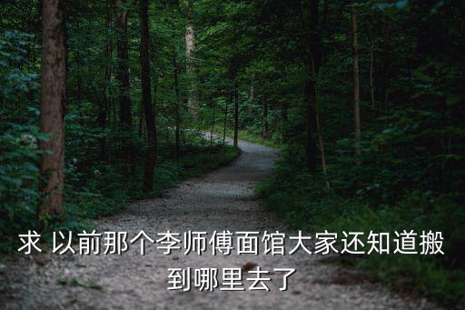 求 以前那個李師傅面館大家還知道搬到哪里去了