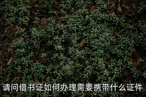借書證，請問借書證如何辦理需要攜帶什么證件